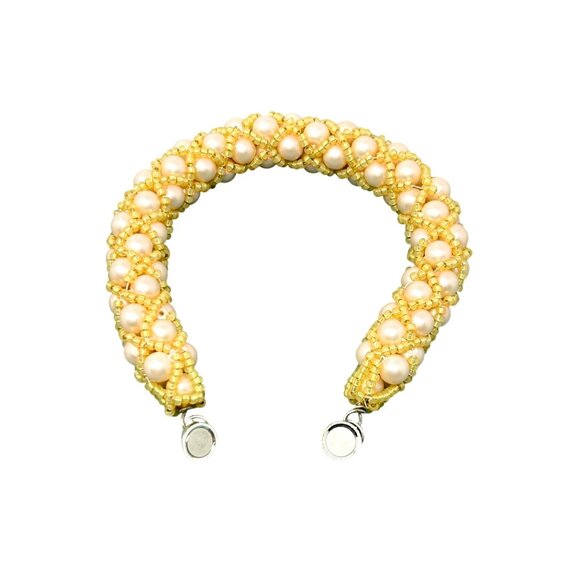 2‎ Vintage 1990s Handcrafted Beaded Bracelets - Yellow & Green - Picture 6 of 8